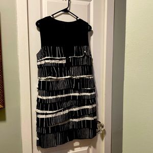 BCBGMAXAZRIA black and white ruffled dress
